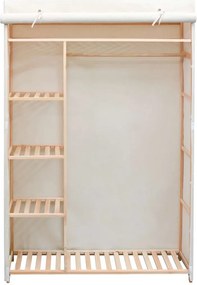 42976 vidaXL Гардероб, борово дърво и тъкан, 110x40x170 см