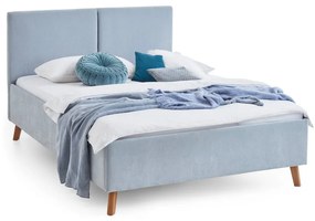 Светлосиньо двойно легло 140x200 cm тапицирано с включена подматрачна рамка Piano – Meise Möbel