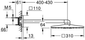Душ глава с рамо Grohe Rain Душ Smart Active II-Silver-White