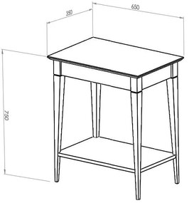 Бяла конзолна маса , ширина 65 cm Mimo - Ragaba