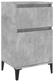 819716 vidaXL Нощно шкафче, бетонно сиво, 40x35x70 см