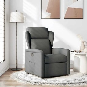 4015577 vidaXL Реклайнер, тъмносив, текстил