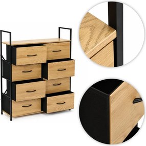 Комод с 8 текстилни чекмеджета и метална конструкция 107 x 80 x 24 см