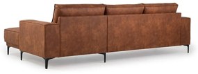 Кафяв ъглов диван от изкуствена кожа (десен ъгъл) Copenhagen - Scandic