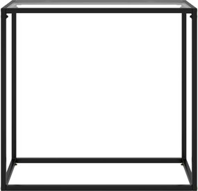 322807 vidaXL Конзолна маса, прозрачна, 80x35x75 cм, закалено стъкло