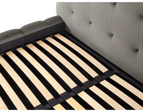 Светлосиво тапицирано двойно легло с място за съхранение и решетка 160x200 cm Bali - Cosmopolitan Design