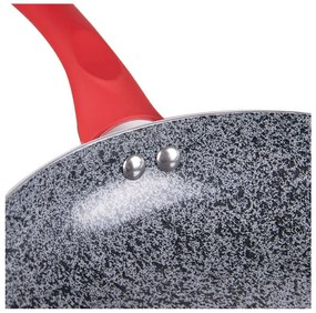 Тиган ZEPHYR Actual line ZP 1319 NM28, 28х5.5 см, Мраморно-керамично покритие, Индукция, Сив/червен