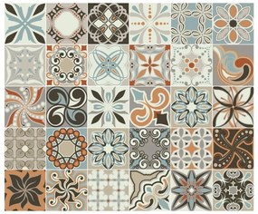 Комплект от 30 стикера за стена Циментови плочки , 10 x 10 cm Bali - Ambiance