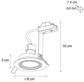 Set van 6 moderne inbouwspots gunmetal GU10 50mm rond kantelbaar - Edu