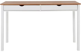 Работна маса в бяло и кафяво, дължина 140 cm Gava - Støraa