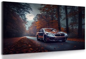 Картина на платно – BMW при пълнолуние