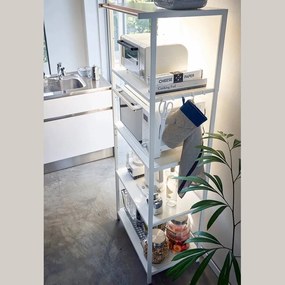 Стоманен стелаж в матово бял цвят 60x170x46,5 cm Tower – YAMAZAKI