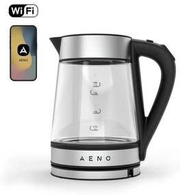 Електрическа Кана AENO AEK0001S, 2200W, 1700 l, Стъклен корпус, Wi-Fi, Strix, Черен