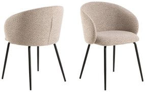 ЦЛЯРА Бежово лате (тъкан Монза 60)/крака черни - МОДЕРЕН ТАПИЦИРАН СТОЛ ЛОФТ ЗА ДНЕВНА/ТРАПЕЗАРИЯ/ОФИС