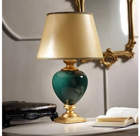 ONLI - Настолна лампа AMADEUS 1xE27/15W/230V 72 cm зелен/златист
