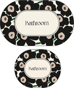 Черни/бежови килими за баня в комплект 2 бр. 60x100 cm Oweld – Foutastic