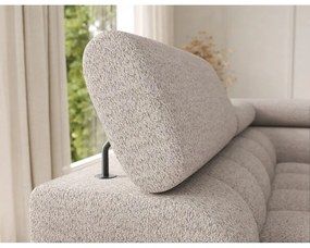 Бежов разтегателен ъглов диван от букле (ляв ъгъл U форма) Feraria – ELTAP