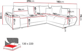 Ъглов диван Forrest-Капучино-Ляв