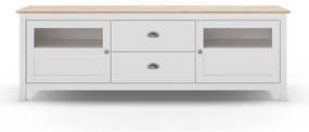 Бяла маса за телевизор от масивен бор 180x59 cm Misti – Marckeric