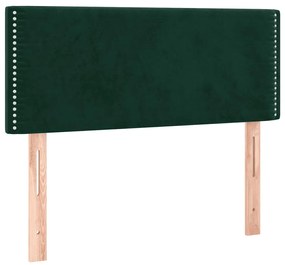 345901 vidaXL Горна табла за легло, тъмнозелена, 90x5x78/88 см, кадифе