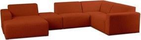 Ъглов диван от букле в тухлен цвят ("U" форма) Roxy – Scandic