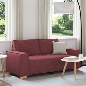 4104983 vidaXL Двуместен диван, бордо, 140 см, плат