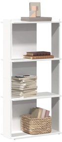 860265 vidaXL Библиотека 3 рафта бяла 60x30x120 см инженерно дърво