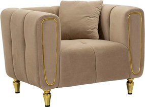 Кафяво-сиво кадифено кресло Alma – Mauro Ferretti