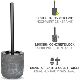Сива керамична четка за тоалетна Sacile – Wenko