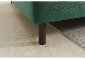 Зелен кадифен разтегателен ъглов диван с място за съхранение (ляв ъгъл L форма) Barea – ELTAP