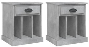 816353 vidaXL Нощни шкафчета, 2 бр, бетонно сиво, 43x36x50 см
