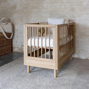 Детско креватче от масивен дъб с регулируема височина в естествен цвят 60x120 cm Forrest – Vipack