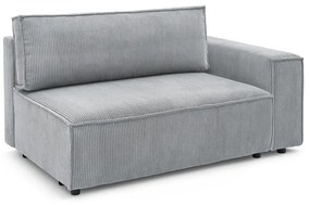 Светлосив модул за диван от велур, десен ъгъл Nihad modular – Bobochic Paris