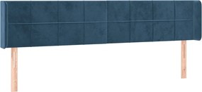 3118838 vidaXL Горна табла за легло, тъмносиня, 203x16x78/88 см, кадифе