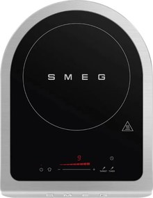 Преносим индукционен котлон Smeg PIC01BLMEU, 2100 W, Керамично стъкло, Таймер, LED дисплей, Черен мат