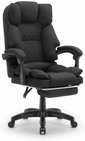 Ергономичен офис стол HC-1031 с поставка за крака - черен