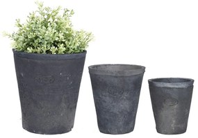 Комплект от 3 сиви теракотени саксии - Esschert Design