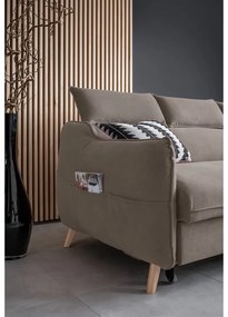 Светлокафяв кадифен ъглов разтегателен диван (десен ъгъл) Sweet Harmony - Miuform