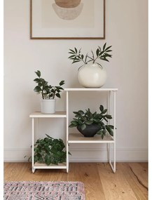 Бяло-в естествен цвят конзолна маса с ясенов плот 35x67 cm Dante – Støraa