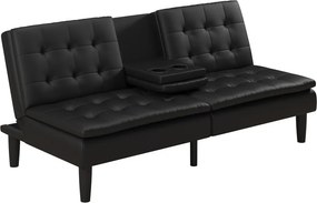 Черен разтегателен диван от изкуствена кожа 191 cm Maine – Støraa