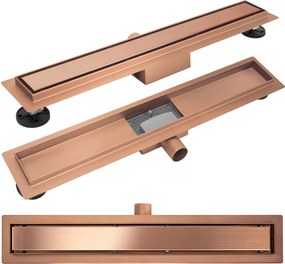 Линеен отводнител Rea Neox brush copper 90
