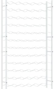 340912 vidaXL Стойка за вино за 72 бутилки, бяла, метална