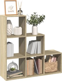 857960 vidaXL Разделител за стая / библиотека дъб сонома 3 нива 99x29x99 см