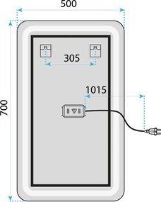 Огледало LED MARLO 70X50