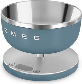 Кухненска везна Smeg Collezione KSC01SBMWW, До 5 кг/5 л, ТАРА, LED дисплей, Противоплъзгаща се основа, Автономия до 36 часа, Буреносно синьо