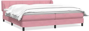 3317540 vidaXL Box Spring легло с матраци Розово 180x210 cm Кадифе