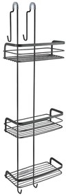 Матово черен висящ стоманен рафт за баня Lava - Metaltex