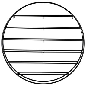 Черен стенен метален стелаж за вино брой бутилки 12 80x80x9 cm Redondo – PT LIVING