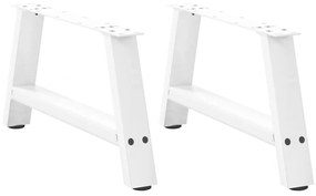 4012821 vidaXL Крака за масичка за кафе, А-образни, 2 бр., бели, 60 x (30-31) см, стомана