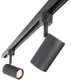 Интелигентна релсова система за осветление черна, включваща 3 WiFi GU10 1-фазна - Iconic Jeana